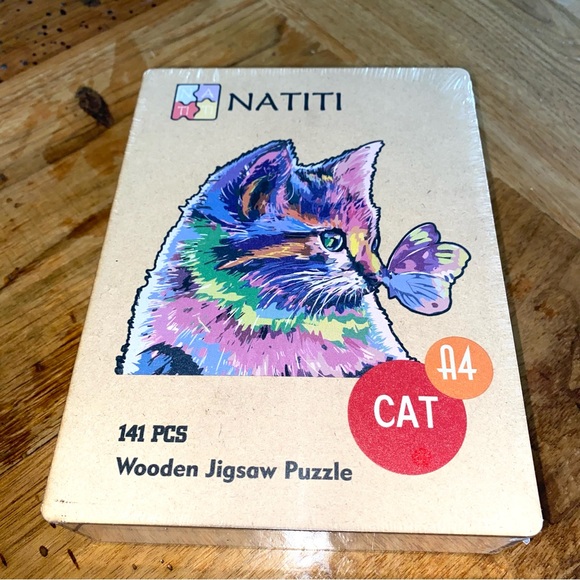 SOLD NIP NATITI Wooden Cat Jigsaw Puzzle 141 Pieces - Picture 5 of 6